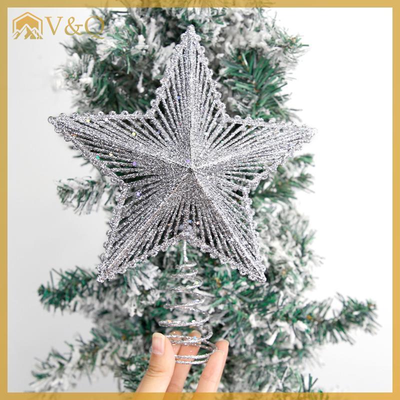 Littleloves1 2026 Natal Noel Lấp Lánh Cây Giáng Sinh Topper Ngôi Sao Sắt Trang Trí Giáng Sinh Cho Gia Đình Cây Giáng Sinh Đồ Trang Trí Navidad Năm Mới VN