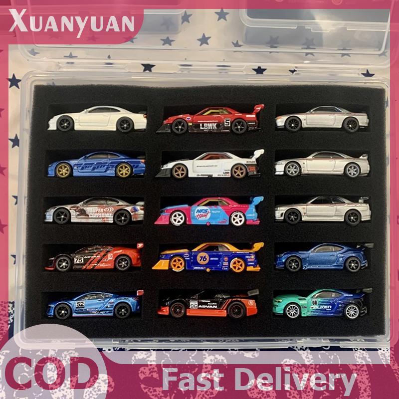 Hộp trưng bày mô hình ô tô XUAN 1 / 64 có tấm bông bảo vệ, Hộp lưu trữ 15 vị trí, Hộp bảo vệ vận chuyển VN
