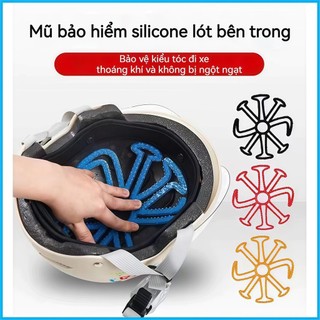 Lót mũ nón bảo hiểm Silicon Massage chống xẹp tóc, thông thoáng, chăm sóc bảo vệ da đầu - SUNND