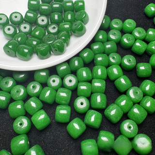 ((Hạt Jade Jasper Old 7x8mm - 20 Pieces)) | Nguyên Khối để Tự Làm Vòng Tay