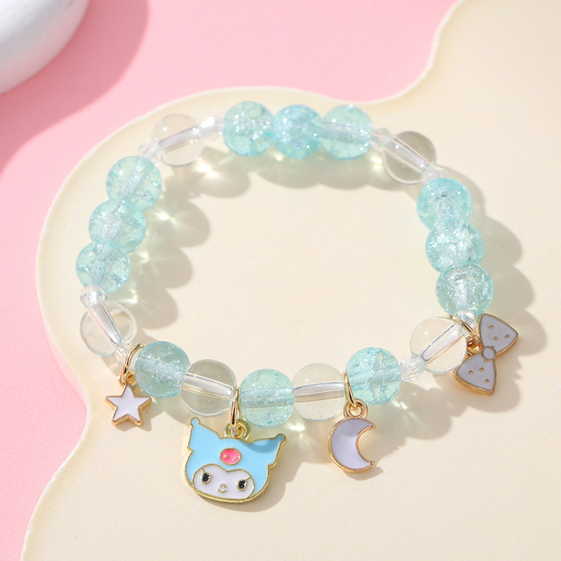 Vòng tay pha lê chó Sanrio ngọc bích dễ thương