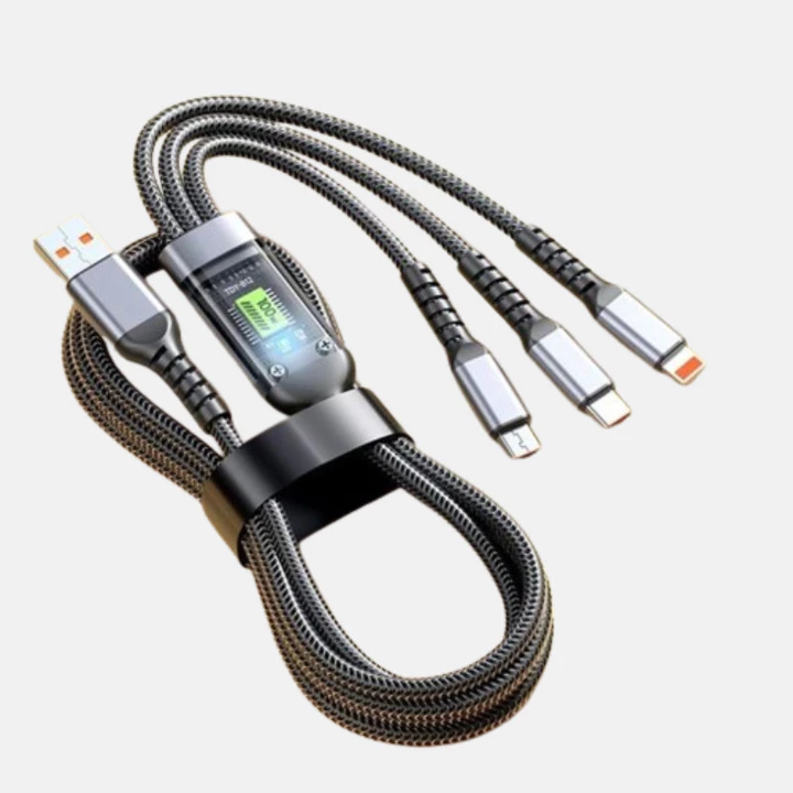 Dây Cáp Sạc Nhanh - Dây Sạc Tự Ngắt 3 Đầu 100W Micro USB Type C 3 trong 1 Dài 1m - Dây Sạc nhanh – 4