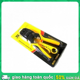 Kìm bấm mạng màu vàng đen, tặng kèm dao cắt, giá trị tốt，kiềm bấm cáp mạng，kiềm bấm cáp mạng，kìm bấm dây mạng