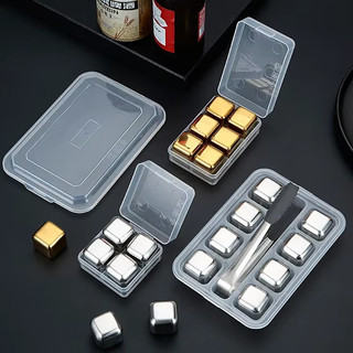 Bộ 8 viên đá vĩnh cửu, tặng kẹp tinh tế! Bề mặt đánh bóng inox 304, làm lạnh nhanh gấp 3 lần.