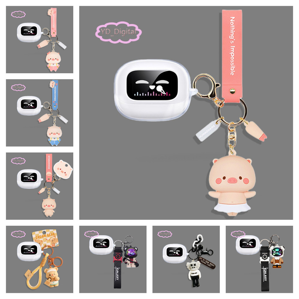 Dành Cho Ugreen Echobuds Magic Tai Nghe T6 Magic Tai Nghe Vỏ Bảo Vệ Vỏ Mềm Trong Suốt Bảo Vệ Chống Sốc Với Mặt Dây Chuyền Lợn Dễ Thương