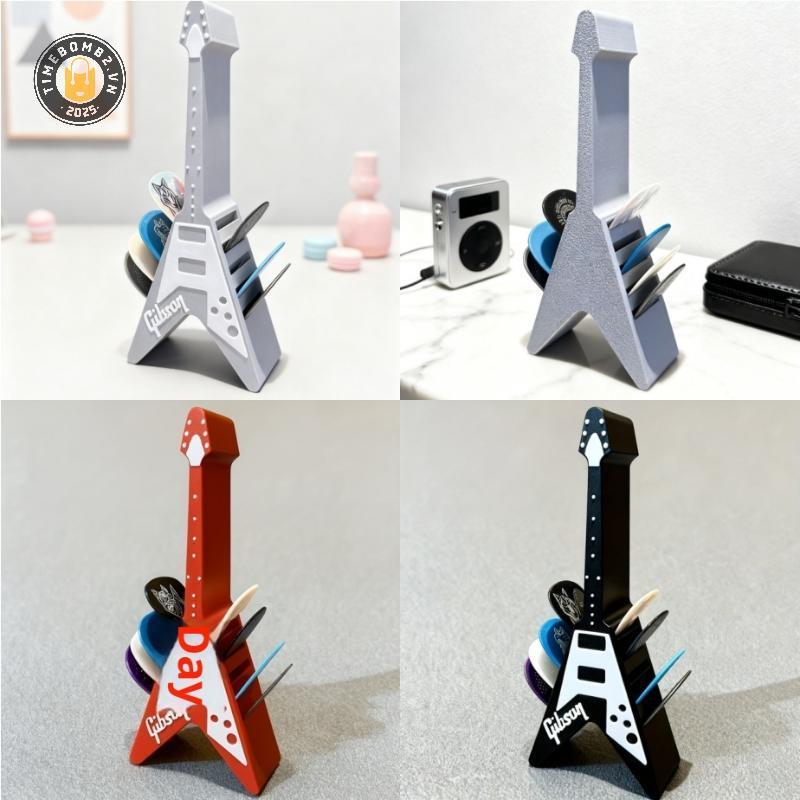 {TB & Bag} Hộp đựng đàn guitar in 3D Hộp đựng dụng cụ sắp xếp Hộp đựng đàn guitar Pick Giải pháp lưu trữ thiết kế di động.