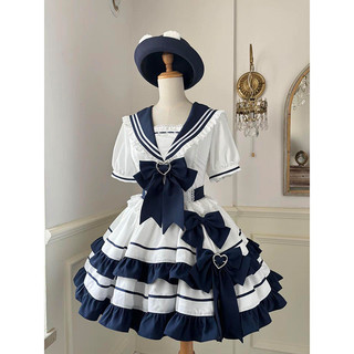 Đầm Gothic cổ thủy thủ hải quân phong cách công chúa - Xinh xắn, dễ thương, phù hợp học sinh cấp hai mùa hè, mát mẻ cả ngày