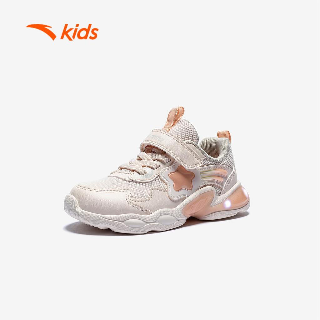 ANTA Kids Flash Shoes Giày Tập Đi Bé gái 3225D0006 Size 22-27 Phát Sáng, Thoải Mái Vận Động, Đàn Hồi