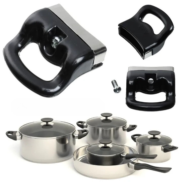 Tay cầm nồi silicon chịu nhiệt - Chất liệu an toàn, dễ vệ sinh, vệ sinh dễ，kèm chân ốc và ốc ，bộ quai tay cầm thay thế