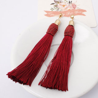 Bông tai tua rua boho màu trơn, viền đẹp - Quà tặng ý nghĩa cho mẹ, vợ hoặc bạn gái