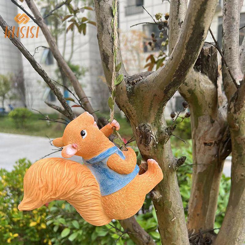 [WUSISI] 1 CÁI Nhựa Động Vật Nhỏ Sóc Khỉ Vịt Mặt Dây Chuyền Tượng Sân Vườn Thu Nhỏ Cảnh Trang Trí Tượng Sân Vườn Ngoài Trời MỚI