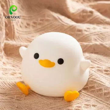 Đèn ngủ ORNOOU Duck Pat, Đèn ngủ cảm biến cảm ứng Đèn LED vịt, Trang trí phòng ngủ Máy tính để bàn Đèn LED chiếu sáng xung quanh Đèn cảm biến trong nhà mềm cho bé ngủ