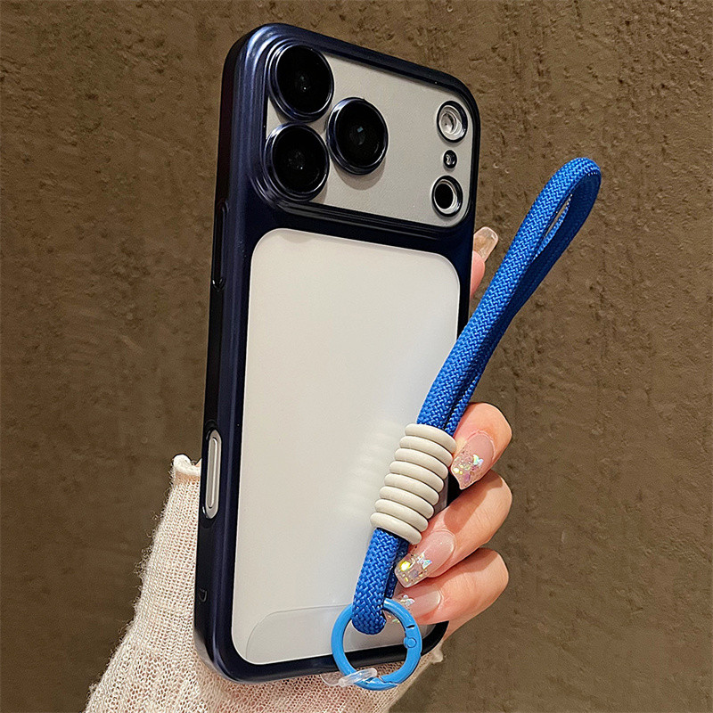 Mạ Dây Đeo Ốp Lưng Điện Thoại iPhone 17 16 Pro Max 15 14 13 17 Pro Max 17Air Siêu Mỏng Trong Suốt Cứng PC Cover