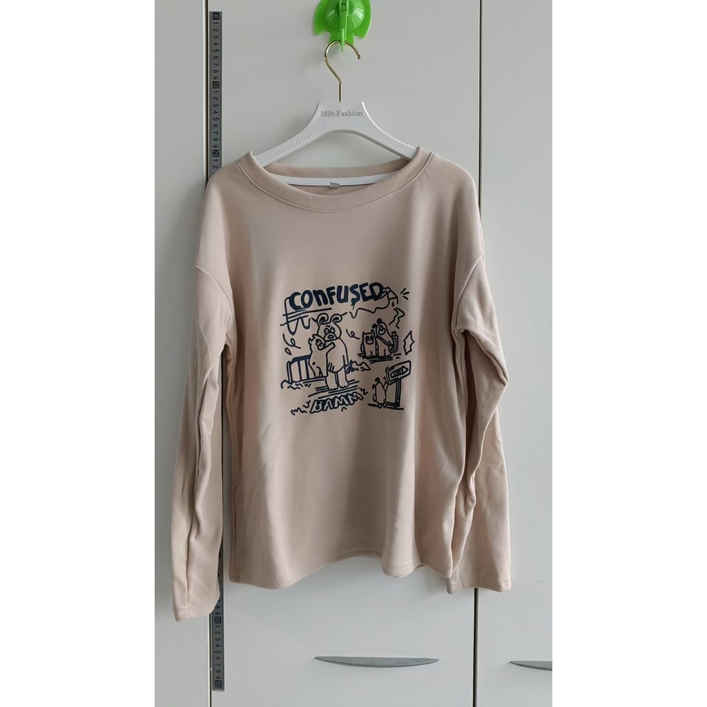 Milyfashion 2025 - Áo Len Chải Nhung Đức Cho Thu Đông, Kiểu Dáng Thoải Mái, Tay Dài