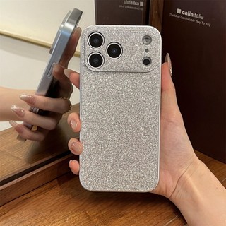Hàn Quốc Màu Cam Bạc Lấp Lánh Bột Bảo Vệ Toàn Ống Kính Ốp Lưng Điện Thoại iPhone 17Promax 17Pro 16Promax 12 13 14 15 Pro Max Silicon Chống Sốc Nữ Điện Thoại Di Động
