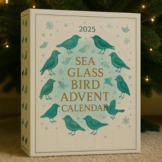 EGN Sea Glass Bird Advent Calendar 2025, Đếm ngược Giáng sinh ven biển 24 ngày với đồ trang trí thủy tinh biển, Trang trí ngày lễ độc đáo & Quà tặng N