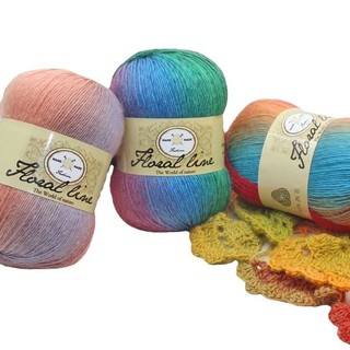 100g Đầu Nhuộm Len Cầu Vồng Chủ Đề 400m DIY Dệt Kim Tay Dệt Kim Mũ Móc Khăn Chủ Đề ELCJ