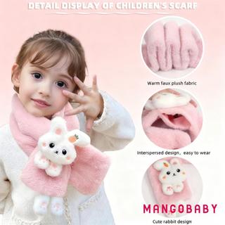 MG-Toddler Giả Lông Thú Khăn Mùa Đông Ấm Cổ Lông Cừu Hoạt Hình Khăn Mềm Quấn Cổ Ấm Hơn
