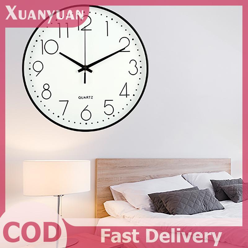 XUAN Đồng hồ treo tường đơn giản và tối giản hiện đại Đồng hồ treo tường chống rung im lặng cho phòng học Phòng ngủ Phòng khách Phòng tắm VN