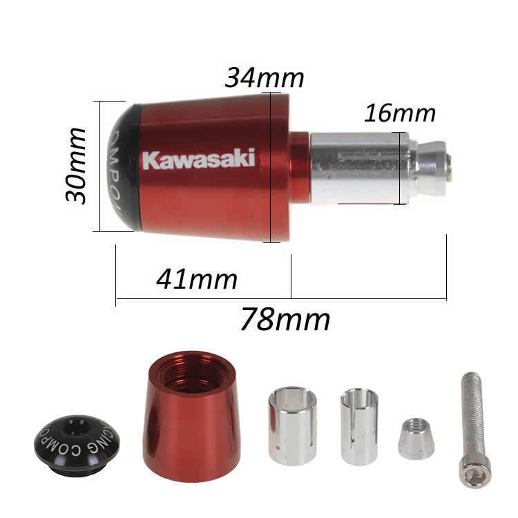 Dành Cho KAWASAKI Z125 Z250 Z300 Z400 Z500 Z650 Z800 Z1000 CNC Nhôm Tay Lái Cuối Mũ 7 / 8 "22MM Thanh Cuối Tay Cầm Thanh Trượt Phụ Kiện Xe Máy