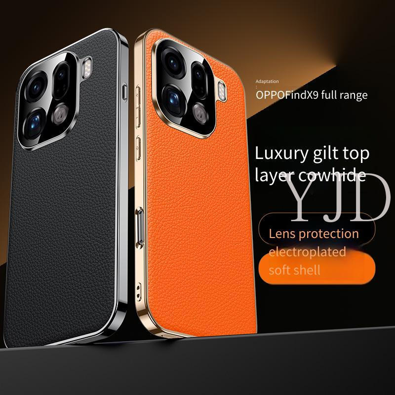 Ốp Lưng Cho OPPO Find X9 Pro Da Cao Cấp Electroceramic PC Chống Rơi Vỏ Điện Thoại