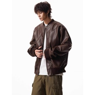 Áo khoác da nam ESEA retro, phong cách xe máy, thiết kế unisex