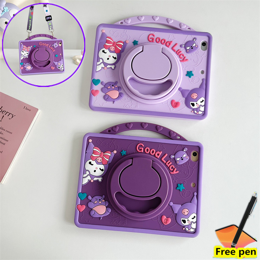 Ốp Lưng Cho Redmi Pad 2 Pro 12.1 inch 2025 Xiaomi Poco Pad M1 12.1Inch 5G Redmi Poco Pad Pro 12.1 "2024 Đứng Vỏ Dây Đeo Máy Tính Bảng Cầm Tay Xoay 360 Đứng Dây Đeo Vỏ Keo Mềm
