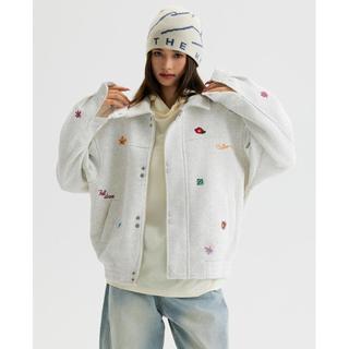 Áo khoác bóng chày phong cách Unisex cao cấp, họa tiết hoa cổ điển
