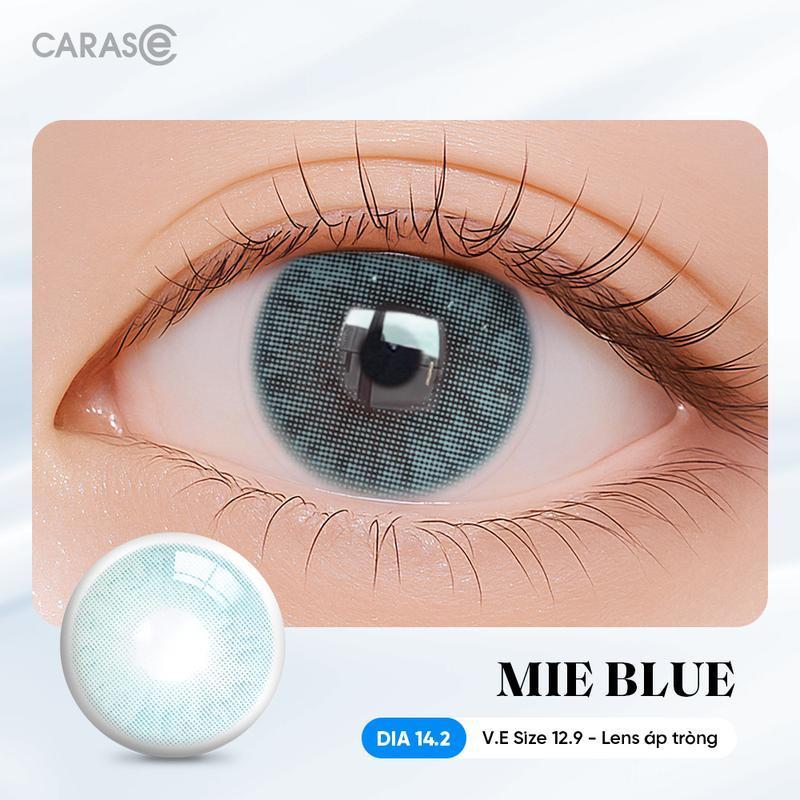 [1 chiếc] Kính áp tròng khoá ẩm 1 Ngày Màu Xanh Pha Lê Ánh Khói CARASE, Lens cận MIE BLUE