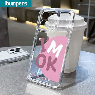 Ốp Điện Thoại Ibumipers Phong Cách Tươi "Tôi OK" Vỏ Chống Sốc Mềm Trong Suốt Tối Giản Cho iPhone 11 12 13 14 15 16 Pro Max IP 7 8 Plus Iphon X XS XR Xs max