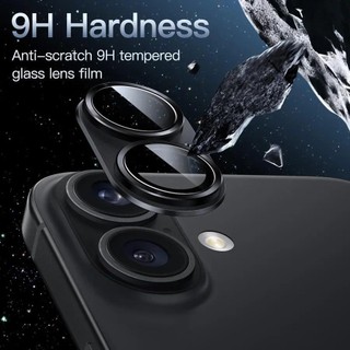 Kính bảo vệ ống kính máy ảnh giáp kim loại màu đen cho iPhone 17 Pro Max 16 Plus Phim bảo vệ ống kính mặt sau cho ống kính iPhone 15 14 Pro