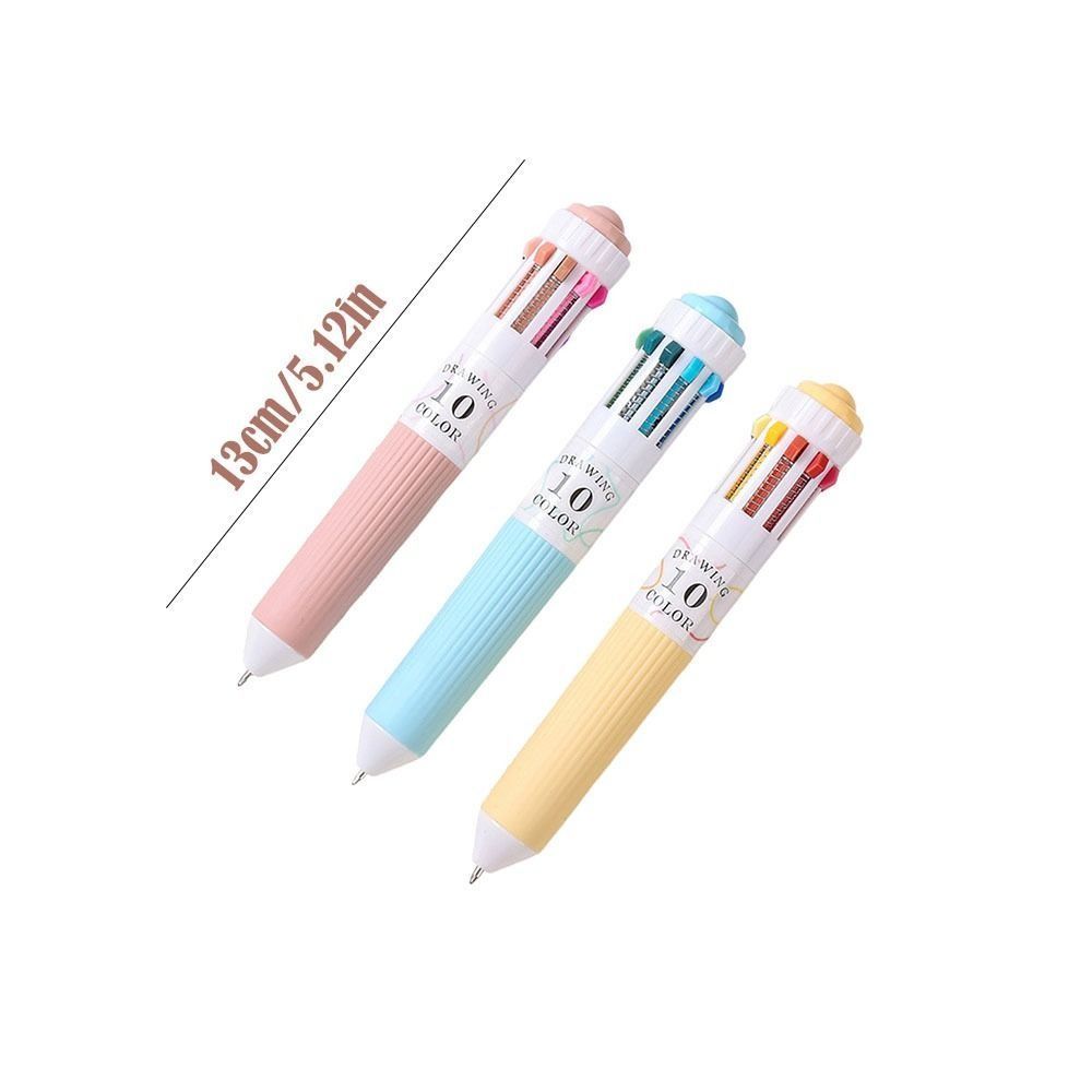 HIGHVIEWLS 3 Cái / hộp Bút Bi Vẽ, Bút Bi Nhiều Màu Sắc Có Thể Thu Vào, Quà Tặng 10 Màu 0.8 Mm Bút Nhiều Màu Để Vẽ Tranh Học Đánh Dấu