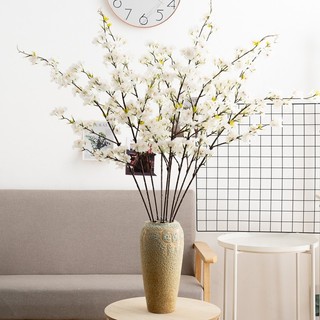 Cành Hoa Anh Đào Giả Lụa 105cm Trang Trí Tết Decor Nhà Cửa Cao Cấp Phòng Khách Đẹp Cắm Bình Đạo Cụ Chụp Ảnh Studio Tiệc Cưới Sự Kiện Hoa Mận Trắng Hồng Phong Cách Bắc Âu Sang Trọng Bền Màu Tự Nhiên