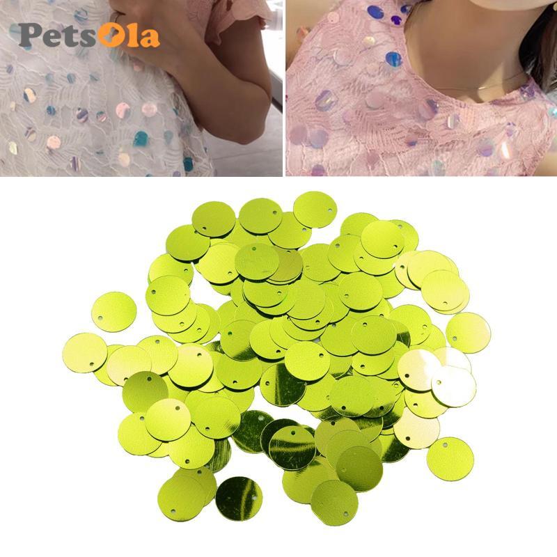 130 Miếng Sequin Tròn 16mm Kim Sa Lấp Lánh có Lỗ - DIY Trang Trí Quần Áo Cô Dâu và Phụ Kiện