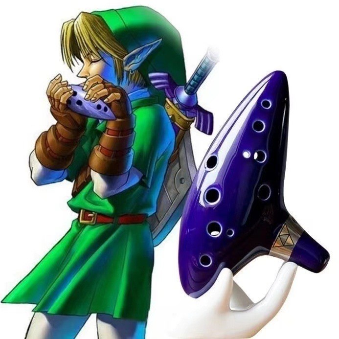 Legend of Zelda Ocarina of Time - 12 lỗ Alto C Ocarina với Sách dạy tiếng Anh