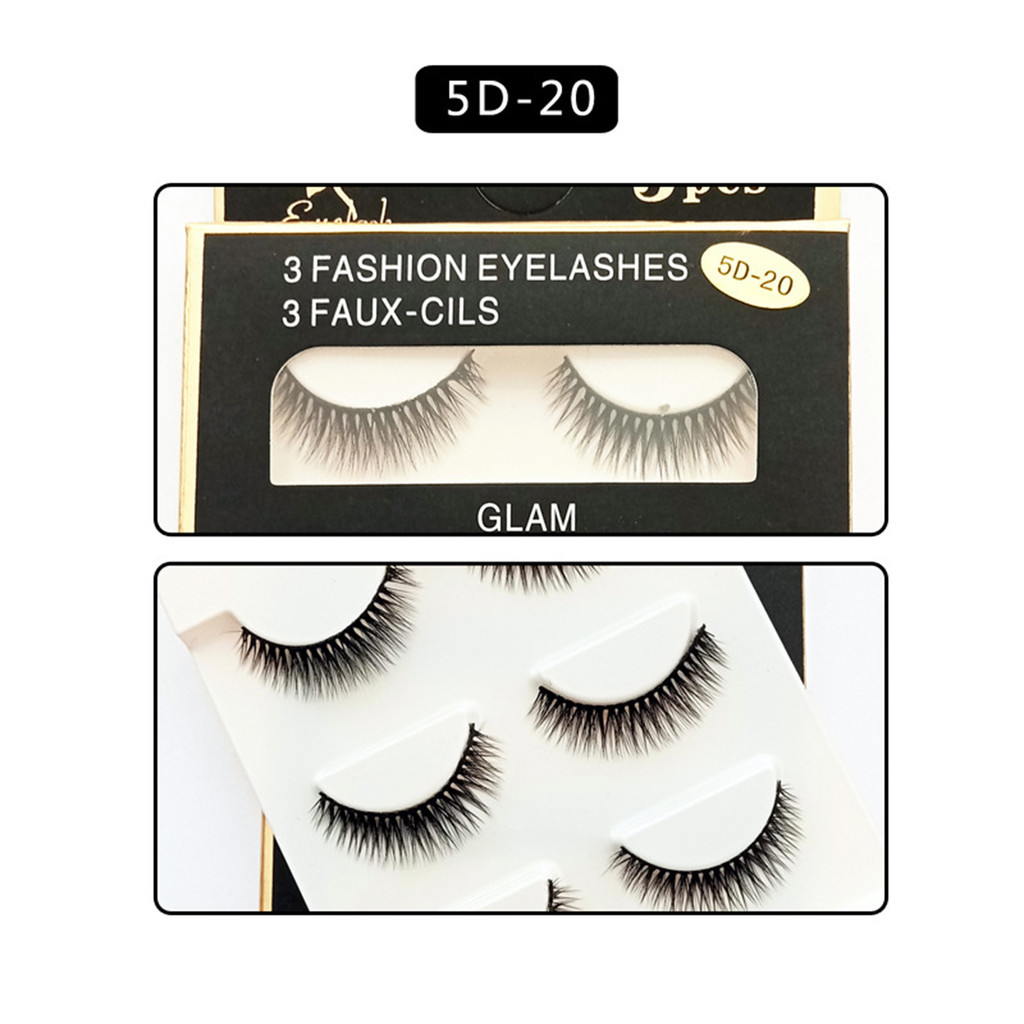 3 Cặp Lông Mi Giả Giả 8-15mm Wispy Hiệu Ứng 3D Uốn Lông Mi Mềm Mại Cho Nữ Và Bé Gái Trang Điểm DIY