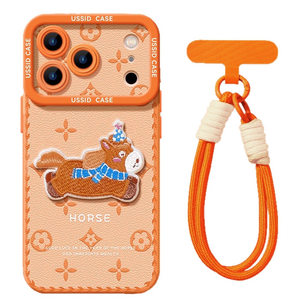 Ngựa Cam Thích Hợp Cho Apple 17promax Mềm iPhone16 Hoạt Hình 15 Can 14 Dây 13 Ốp Lưng Điện Thoại 25.11.17