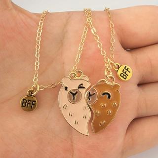 Vật Kết Tình Bạn Thiếu Nhi - Dây Chuyền Nam Châm Capybara | Bộ Đôi Thân Thiết, Quà Tặng Sinh Nhật Dễ Thương Tinh Tế WLPO
