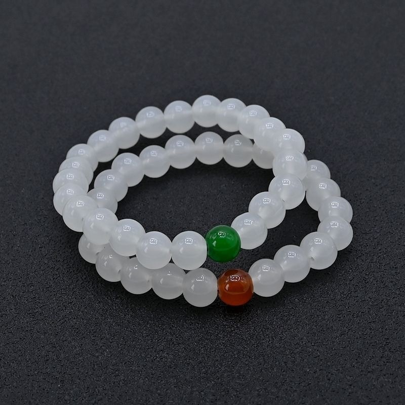 Vòng tay hình tròn trơn tươi mát đơn giản phong cách Trung Quốc