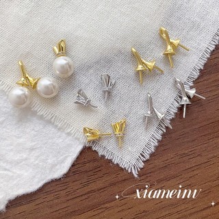 Mặt dây chuyền handmade mạ đồng vàng 14K với kim cương nhân tạo và ngọc trai zircon rỗng - Phụ kiện trang sức DIY