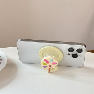 Khay Tranh Tròn Trơn Giá Đỡ Điện Thoại Từ Tính Cho IPhone 17 16 15 14 13 12 Pro Max 14 Plus Có Thể Gập Lại Vòng Tay Co Giãn Để Bàn Đứng P1