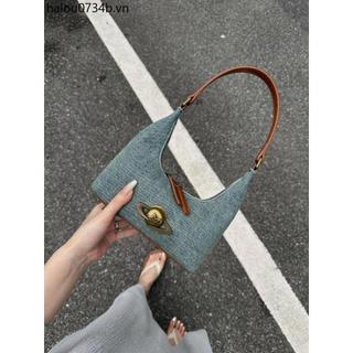 2025 Phong Cách Mới Niche Retro Denim Nách Túi Cao Cấp Cảm Giác Phù Hợp Với Túi Đeo Vai Đi Lại Túi Xách Thời Trang