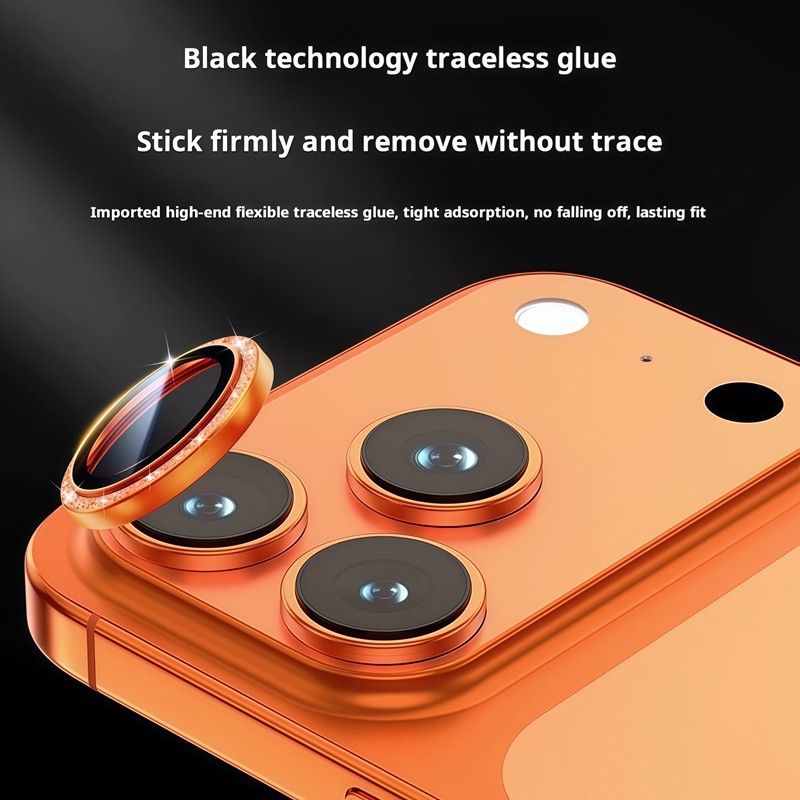 Phim bảo vệ camera điện thoại bột lấp lánh sang trọng cho iPhone 17 pro max 13 14 15 16 Pro Max Air 16 plus Phim bảo vệ màn hình ống kính cho ống kính máy khoan flash