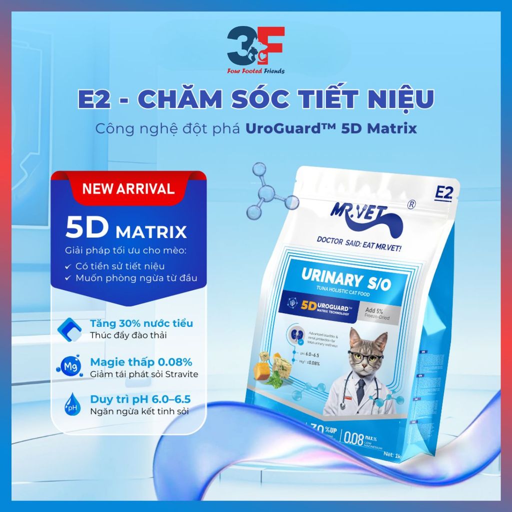 🐱 Hạt Mèo MR.VET E2 Urinary S/O 1KG | Hỗ Trợ Tiết Niệu – Ngừa Sỏi – Bảo ...