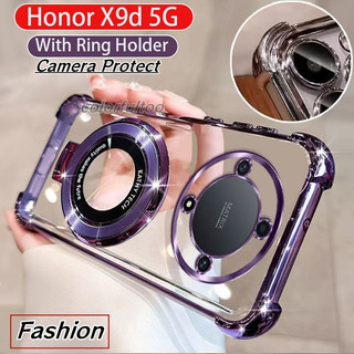 Honor X9D 5G 2025 Vỏ Mềm Cho Honor X9d X9C Smart X 9C HonorX9d HonorX9C 5G Ốp Lưng Chống Sốc Jelly Trong Suốt Có Giá Đỡ Từ Tính Dày Túi Khí Ốp Lưng Điện Thoại