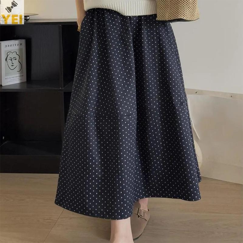 < YEI > Váy dài chấm bi dáng rộng thời trang mùa hè cho nữ mới