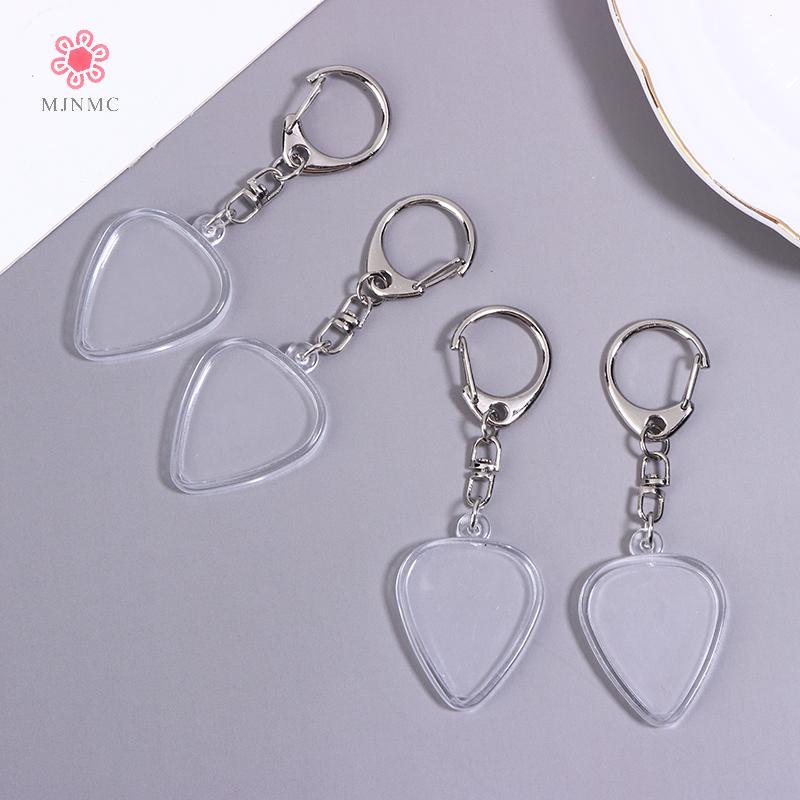 MJnmc 3 / 5 Chiếc Đàn Guitar Chọn Bộ Sưu Tập Hộp Móc Khóa Trong Suốt Khung Ảnh Có Thể Thay Thế Có Thể Tháo Rời Mặt Dây Chuyền Phụ Kiện Âm Nhạc Mới