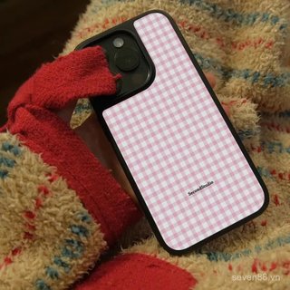 Ốp Điện Thoại Thích Hợp Cho iPhone 11 12 13 14 15 16 17 Pro max Plus Air Black Frame Tiếng Anh Lưới Hồng Chống Sốc Vỏ Bảo Vệ Chống Sốc Bao Gồm Tất Cả P53H