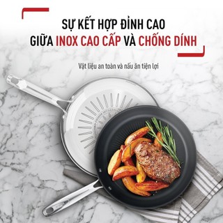 Chảo Inox Tefal Duetto Plus 24/26/28cm - G7320434/G7320524/G7320634 - Bảo hành 24 tháng