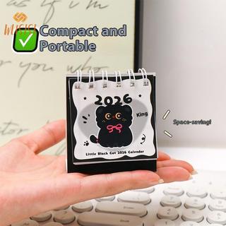 [WUSISI] 2026 Họa Tiết Hoạt Hình Dễ Thương Đơn Giản Để Bàn Nhỏ Lịch Bỏ Túi Lịch Di Động Kế Hoạch Bấm Máy Tính Để Bàn Trang Trí MỚI